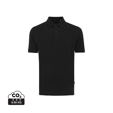 Iqoniq Yosemite Piqué-Poloshirt aus recycelter Baumwolle, schwarz, S