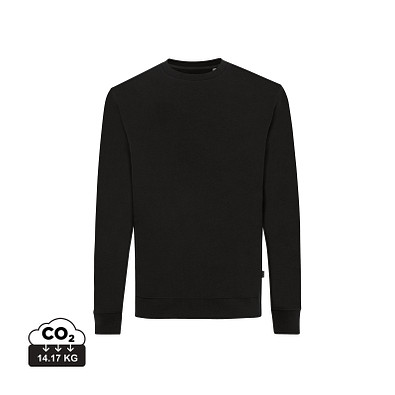 Iqoniq Zion Rundhals-Sweater aus recycelter Baumwolle, schwarz, XL