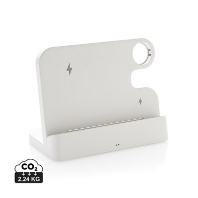 Joltz dual 15W-Ladegerät aus RCS rec. ABS mit iWatch-Slot, weiß