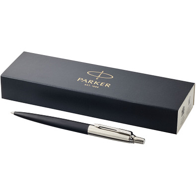 PARKER Druckkugelschreiber Jotter Metall, blaue Mine, schwarz,silber