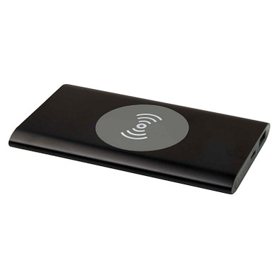 Juice 4000 mAh Typ-C kabellose Powerbank aus recyceltem Aluminium, schwarz