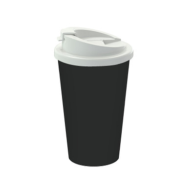 Kaffeebecher Premium Deluxe, 350 ml, schwarz/weiß