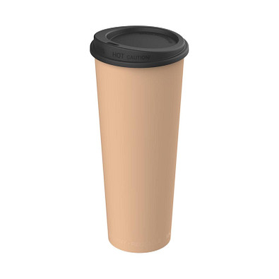Kaffeebecher ToGo mit Deckel, 500 ml, beständiges braun/schwarz