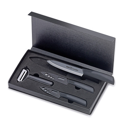 Keramik-Messerset 4-tlg., dunkle Klingen Keramik-Messerset 4-tlg., dunkle Klingen