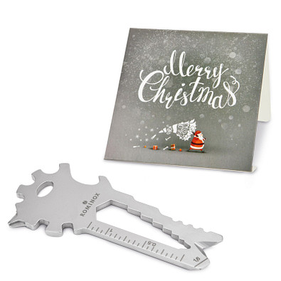 ROMINOX® Key Tool Lion Merry Christmas, silber