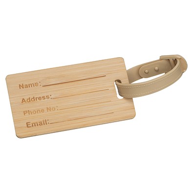 Kofferanhänger aus Bambus , beige