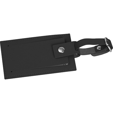 Kofferanhänger aus Kunstleder , schwarz