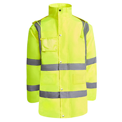 Kombinierter, gesteppter Parka Merak mit High Visibility, M, fluor yellow