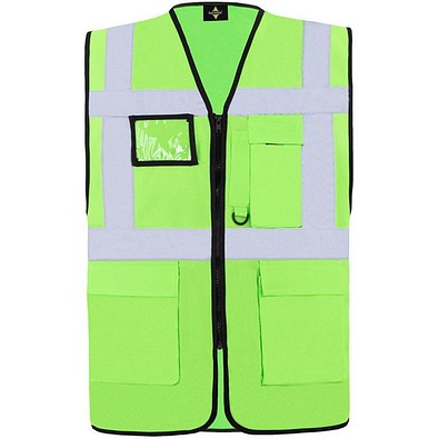 Korntex® Comfort Warnweste Hamburg, Multifunktional, L, Neongrün