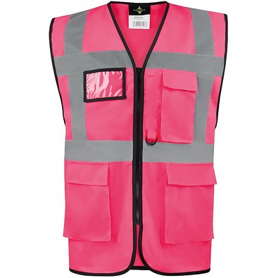 Korntex® Comfort Warnweste Hamburg, Multifunktional, L, Neonpink