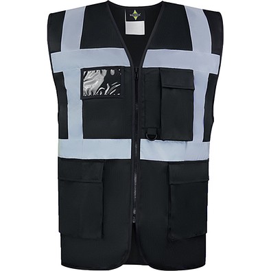 Korntex® Comfort Warnweste Hamburg, Multifunktional, L, Schwarz