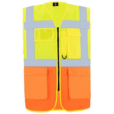 Korntex® Comfort Warnweste Hamburg, Multifunktional, L, Signal-Gelb / Signal-Orange