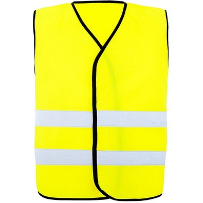 Korntex® Warnweste Comfort-Fit Soltau, Schwarzer Saum, L/XL, Signal-Gelb