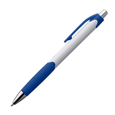 Druckkugelschreiber aus Kunststoff, blaue Mine, blau