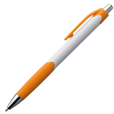 Druckkugelschreiber aus Kunststoff, blaue Mine, orange