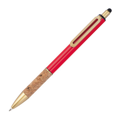 Kugelschreiber mit Korkgriffzone, rot
