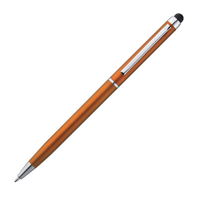 Kugelschreiber mit Touchfunktion, blaue Mine, orange