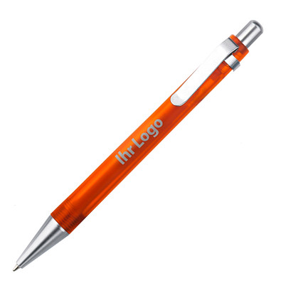 LANCE® Kugelschreiber Quebec, blaue Mine, orange/frosted