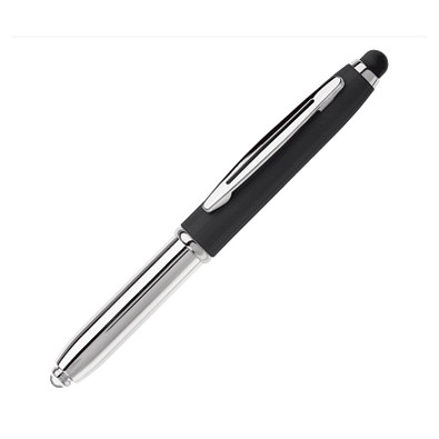Kugelschreiber Touch Light, schwarz/silber