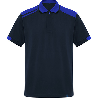 Kurzarm-Poloshirt Samurai in Farbkombination, XL, navy/royalblau