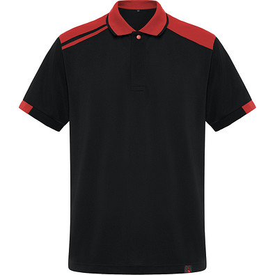 Kurzarm-Poloshirt Samurai in Farbkombination, XXXL, schwarz/rot