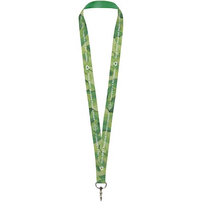 Lana Sublimation Lanyard aus recyceltem PET Kunststoff, weiss, 15mm