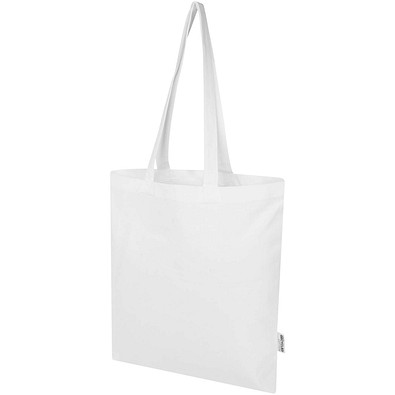 Madras Blend 140 g/m² Tragetasche aus GRS-recycelter Baumwolle 7L, weiss
