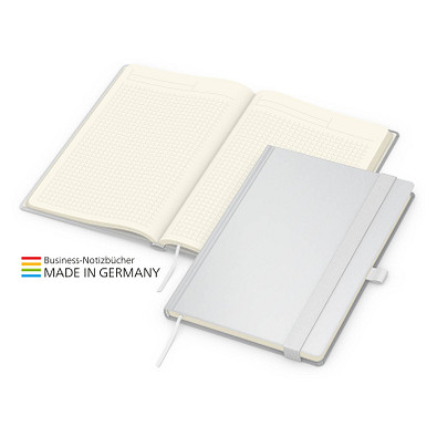 Geiger-Notes Match-Book Creme Bestseller Notizbuch A5 Cover-Star matt, inkl. Druck, weiß