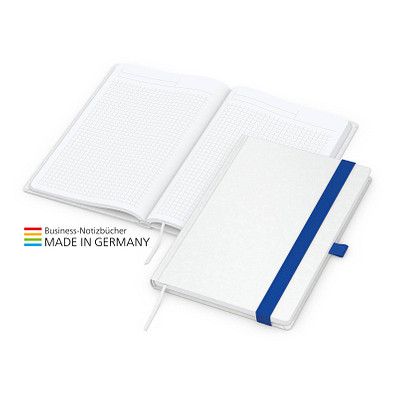 Geiger-Notes Match-Book White Bestseller Notizbuch A5 Natura, inkl. Druck, mittelblau