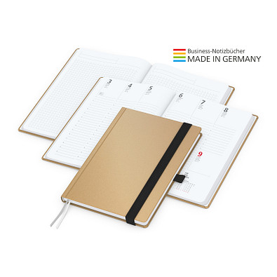 Geiger-Notes Match-Hybrid White Bestseller Notizbuch A5, Natura braun, inkl. Druck, schwarz