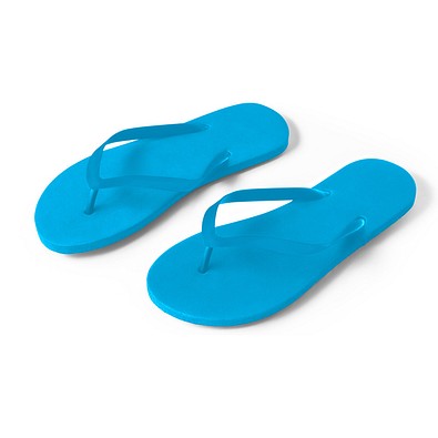 MAUPITI S / M. Bequeme Flip-Flops mit PE-Sohle und PVC-Riemen, Hellblau