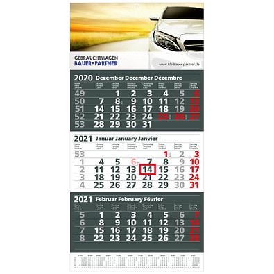 geiger notes Maxi-3-Monats-Wand-Kalender 2021, anthrazit/weiß geiger notes Maxi-3-Monats-Wand-Kalender 2021, anthrazit/weiß