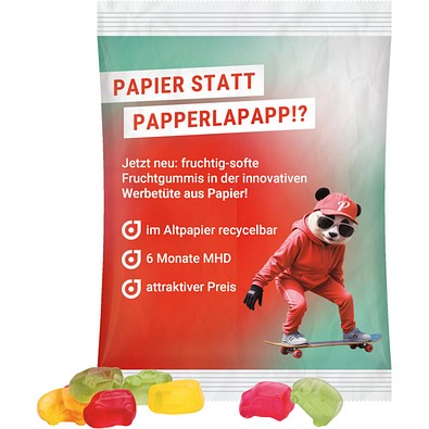 Maxitüte, recyclingfähiges Papier weiß, Trolli Auto-Mischung, inkl. Druck