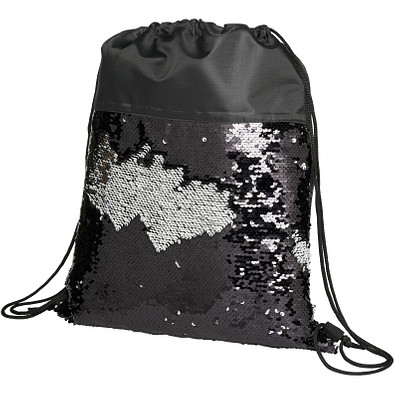 Mermaid Rucksack mit Kordelzug und Pailletten, schwarz Mermaid Rucksack mit Kordelzug und Pailletten, schwarz