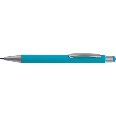 Metall-Druckkugelschreiber mit Touch-Funktion Salt Lake City, blaue Mine, hellblau