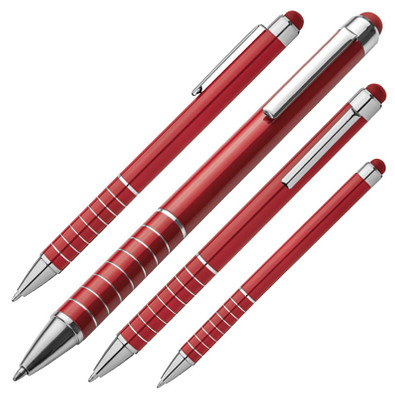 Metall-Touch-Kugelschreiber Elegance, blaue Mine, rot