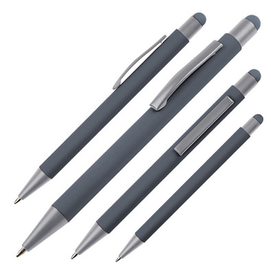 Metall-Druckkugelschreiber mit Touch-Funktion Salt Lake City, blaue Mine, anthrazit