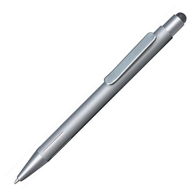 Metall-Touchkugelschreiber Rava Soft SILVER, blaue Mine, silber