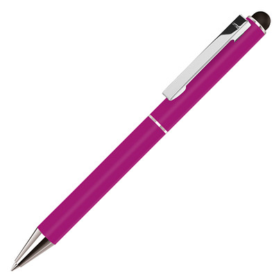 uma® Metall-Touchkugelschreiber Straight, blaue Mine, pink