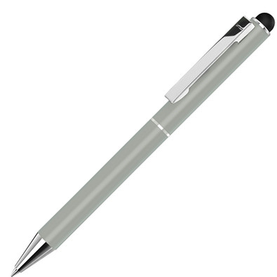 uma® Metall-Touchkugelschreiber Straight, blaue Mine, grau