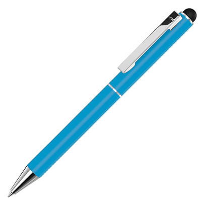 uma® Metall-Touchkugelschreiber Straight, blaue Mine, hellblau