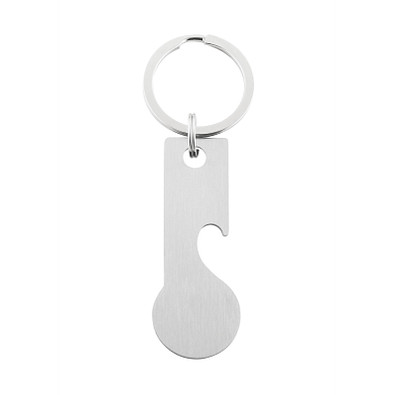 METMAXX® Einkaufswagen-Chip Schlüsselanhänger Style&Open, silber