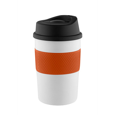 METMAXX® Thermobecher CremaCoffeeHouse, 300 ml, schwarz/orange