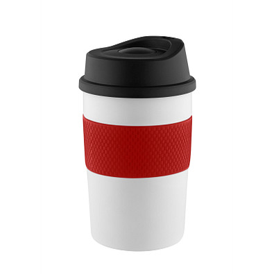 METMAXX® Thermobecher CremaCoffeeHouse, 300 ml, schwarz/rot