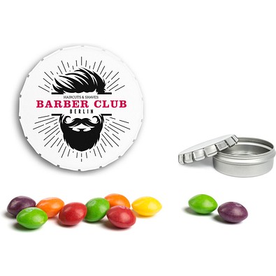 Mini Clic Clac Box, 20 g, Skittles, weiß, inkl. Druck