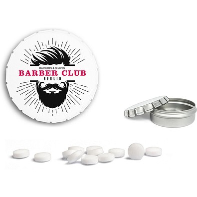 Mini Clic Clac Box, 20 g, zuckerhaltige Pfefferminztabletten, weiß, inkl. Druck