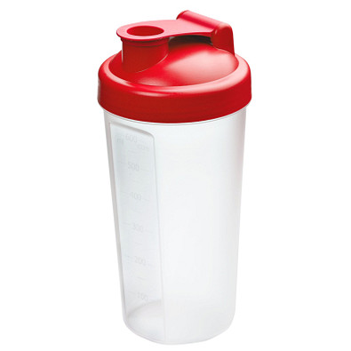 Shaker Protein, 0,6 l, standard-rot/transparent