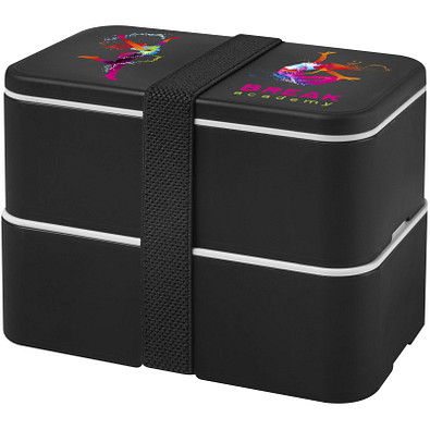 MIYO Doppel-Lunchbox, doppellagig, schwarz