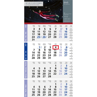 geiger notes Monatskalender Logic 4 Post A Bestseller, blau geiger notes Monatskalender Logic 4 Post A Bestseller, blau