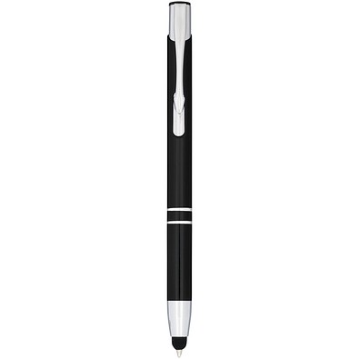 Moneta Kugelschreiber mit Metall Touchpen (blaue Mine), schwarz